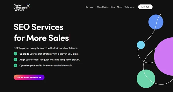 SEO Services Landing Page Copywriting for Digital Commerce Partners