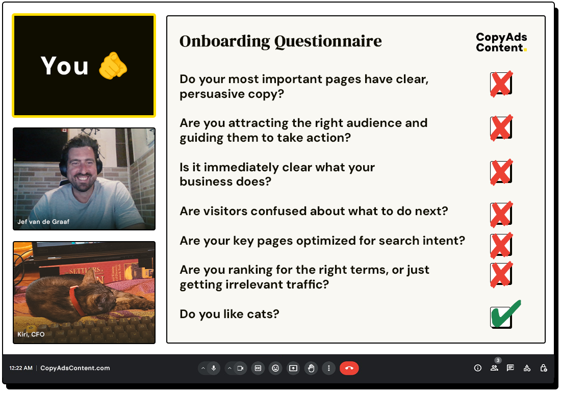 Website Copywriting Diagnosis & Onboarding